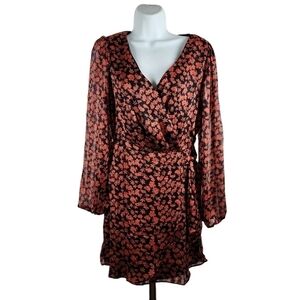 LUSH FAUX WRAP MINI DRESS